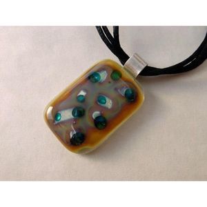 Handmade Fused Glass Pendant Fine Silver Reactions